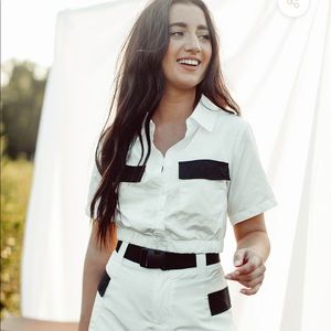 Kittenish Kaylie Utility Crop Top